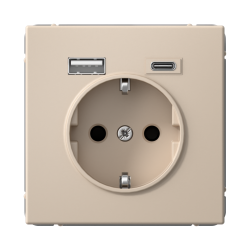 ARTGALLERY РОЗЕТКА 16А с 2 USB A+C, 5В/2,4А/3,0А, 2х5В/1,5А, механизм, ПЕСОЧНЫЙ