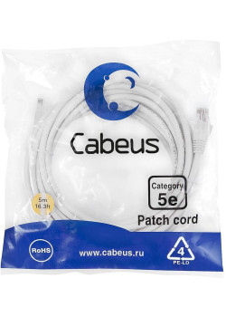 Cabeus PC-UTP-RJ45-CAT.5E-5M-WH-LSZH