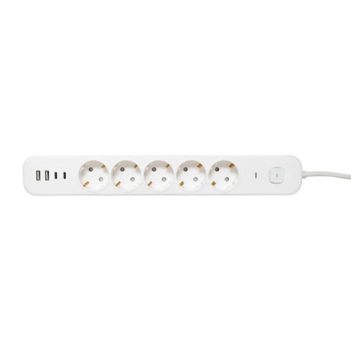 Удлинитель LUX 5 гнезд 2USB 2,4А+2type-C 3 метра 1,5мм2 EKF