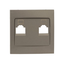 Валенсия лиц. панель розетки RJ-45 2-местная кашемир EKF