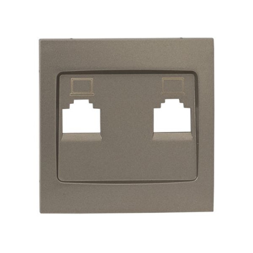 Валенсия лиц. панель розетки RJ-45 2-местная кашемир EKF