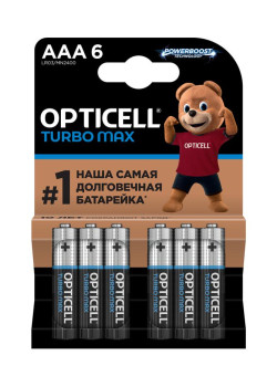 Элемент питания алкалиновый AAA/LR03 (блист. 6шт) Turbo Max Opticell 6053006