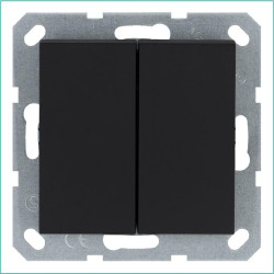 Переключатель проходной 2-кл. 10А IP20 механизм черн. матов. soft touch Jasmart G3022PB