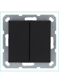 Переключатель проходной 2-кл. 10А IP20 механизм черн. матов. soft touch Jasmart G3022PB