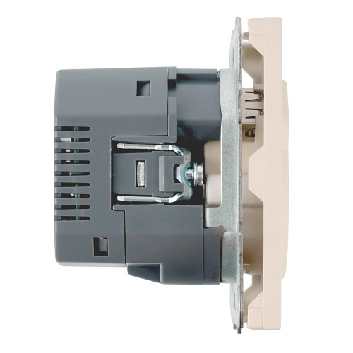 Розетка 1-местная з/ш с/з 16А + USB + Type C (механизм), STEKKER, 250В, 20W, серия Эмили, RST16-5119-08, кашемир, soft touch