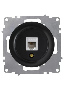 Розетка компьютерная 1-м СП Florence RJ45 кат.5E механизм черн. (1E20701303) OneKeyElectro 2172816