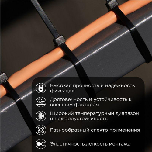 Хомут кабельный 2.5х150 нейл. черн. (уп.100шт) PROCONNECT 57-0151 Хомут кабельный 2.5х150 нейл. черн. (уп.100шт) PROCONNECT 57-0151