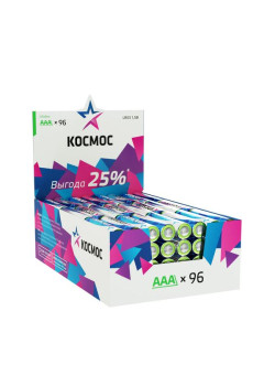Элемент питания алкалиновый AAA/LR03 (уп.96шт) КОСМОС KOCLR03_96BOX