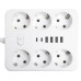 Удлинитель 6-местный c/з 3x1 мм2, 3 м, 250В, 10А, 4USB+2Type-C 2,4А, серия Home plus, белый STEKKER HM09-66-02 Удлинитель 6-местный c/з 3x1 мм2, 3 м, 250В, 10А, 4USB+2Type-C 2,4А, серия Home plus, белый STEKKER HM09-66-02