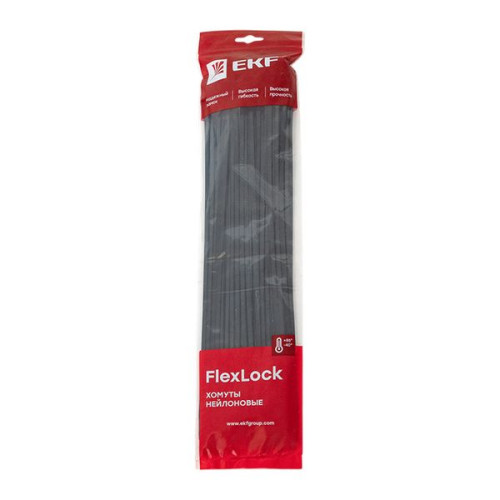 Хомут P6.6 стандартный (ч), 4.8x400 (100шт) FlexLock Хомут P6.6 стандартный (ч), 4.8x400 (100шт) FlexLock