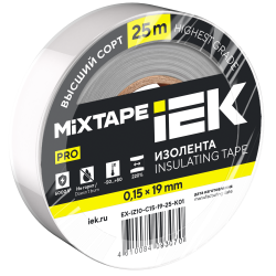 MIXTAPE PRO Изолента 0,15х19мм белая 25м IEK