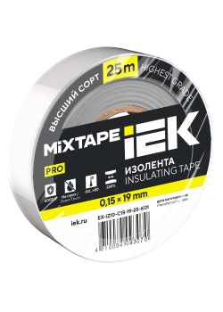 MIXTAPE PRO Изолента 0,15х19мм белая 25м IEK