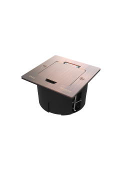 MultiDesk Лючок на 2 модуля IP44 с монтажной коробкой для стены, фальшпола, стола МЕДЬ, тип MDK20