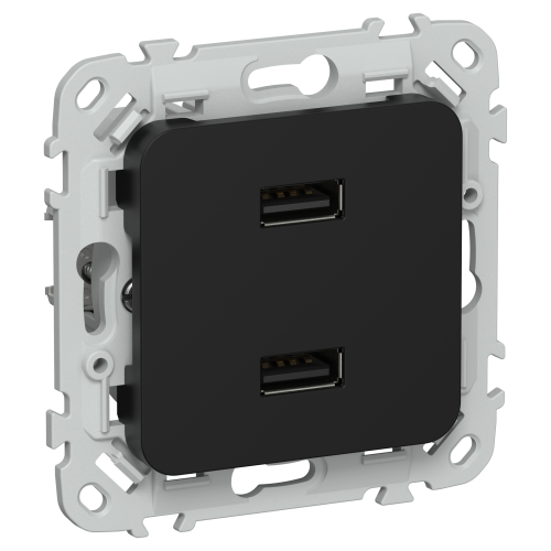 FLITE Розетка USB A+A 2,1А РЮ-2-ФлЧ черный IEK