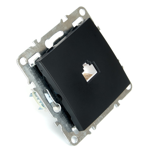 Розетка компьютерная 1-местная RJ-45 (механизм), STEKKER PST00-9107-03, серия Эрна, черный Розетка компьютерная 1-местная RJ-45 (механизм), STEKKER PST00-9107-03, серия Эрна, черный