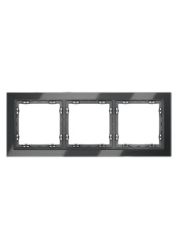 Рамка 3-м S70 стеклян. графит Voltum VLS110307