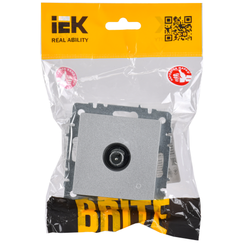 BRITE Розетка TV проходная РТВ10-0-БрА алюминий IEK BRITE Розетка TV проходная РТВ10-0-БрА алюминий IEK