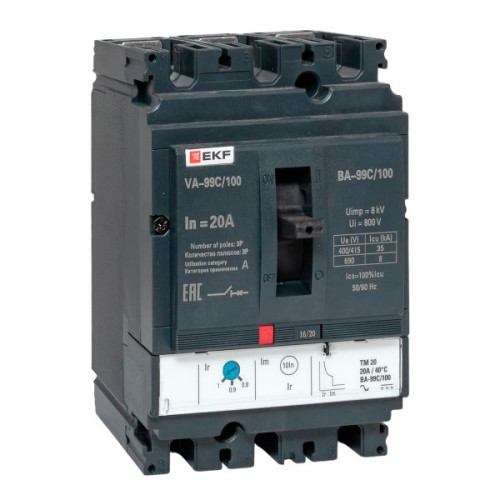 ВА-99C 100/20А 3P 35кА с термомагнитным расцепителем EKF