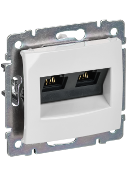 VALENA Розетка компьютерная двойная RJ45 категория 6 UTP с захватами белый