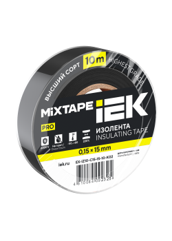 MIXTAPE PRO Изолента 0,15х15мм черная 10м IEK