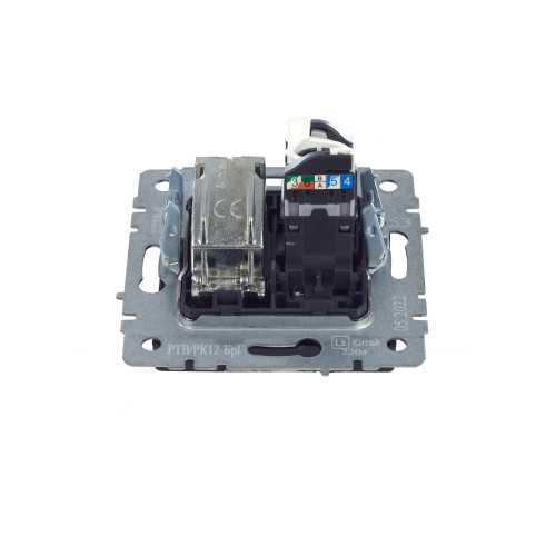 BRITE Розетка двойная TV+RJ45 кат.5E РТВ/РК12-БрГ графит IEK BRITE Розетка двойная TV+RJ45 кат.5E РТВ/РК12-БрГ графит IEK