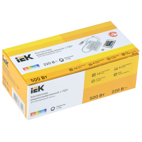 Контроллер с ПДУ ИК RGB 3 канала 220В 1А 500Вт IEK Контроллер с ПДУ ИК RGB 3 канала 220В 1А 500Вт IEK