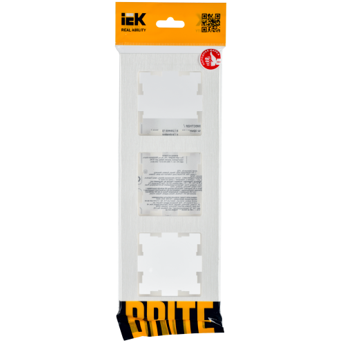 BRITE Рамка 3-местная РУ-3-Бр белый рифленый IEK BRITE Рамка 3-местная РУ-3-Бр белый рифленый IEK