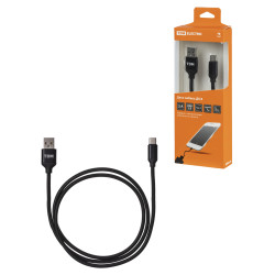 Дата-кабель, ДК 8, USB - USB Type-C, 1 м, тканевая оплетка, черный, TDM