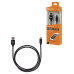 Дата-кабель, ДК 8, USB - USB Type-C, 1 м, тканевая оплетка, черный, TDM