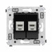 Компьютерная розетка RJ-45 без шторки в стену, кат.6А двойная экранированная, Avanti, черный квадрат Компьютерная розетка RJ-45 без шторки в стену, кат.6А двойная экранированная, Avanti, черный квадрат