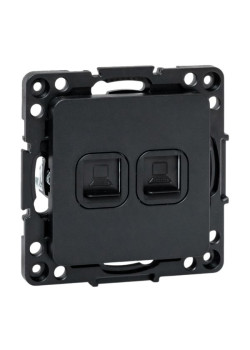 Стокгольм Механизм Розетки RJ-45 2-местной черный EKF