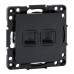 Стокгольм Механизм Розетки RJ-45 2-местной черный EKF Стокгольм Механизм Розетки RJ-45 2-местной черный EKF