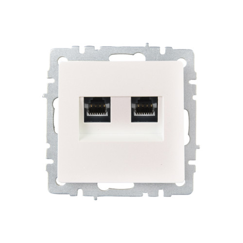 BRITE Розетка компьютерная двойная RJ45 кат.6 РК11-2-БрЖ жемчуг IEK