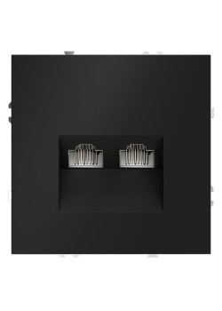 Розетка компьютерная 2-м СП S70 RJ45 + RJ45 кат.6 механизм черн. матов. Voltum VLS060208
