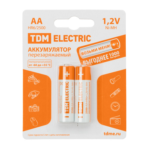 Аккумулятор AA-2500 mAh Ni-MH BP-2 TDM Аккумулятор AA-2500 mAh Ni-MH BP-2 TDM