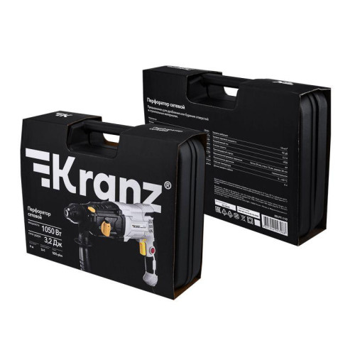 Перфоратор сетевой SDS-plus 1050Вт 3.2Дж в кейсе Kranz KR-PT-110 Перфоратор сетевой SDS-plus 1050Вт 3.2Дж в кейсе Kranz KR-PT-110