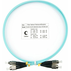 Патч-корд Cabeus FOP-50-FC-FC-1M 2x50/125 OM3 FC дуплекс-FC дуплекс 1м LSZH бирюзовый