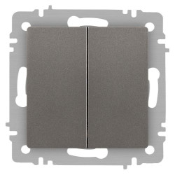 Выключатель Accent 6-104-09 двойн. 10А-250В IP20 СУ AL/CU титан Intro Б0063499