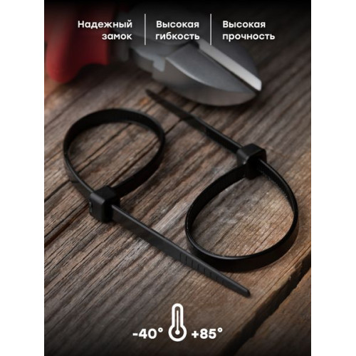 Хомут P6.6 стандартный (ч), 4.6x120 (100шт) FlexLock Хомут P6.6 стандартный (ч), 4.6x120 (100шт) FlexLock