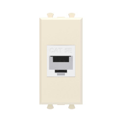Компьютерная розетка RJ-45 без шторки модульная, кат.5е, Avanti, ванильная дымка, 1 модуль