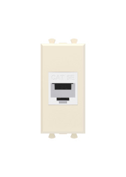 Компьютерная розетка RJ-45 без шторки модульная, кат.5е, Avanti, ванильная дымка, 1 модуль
