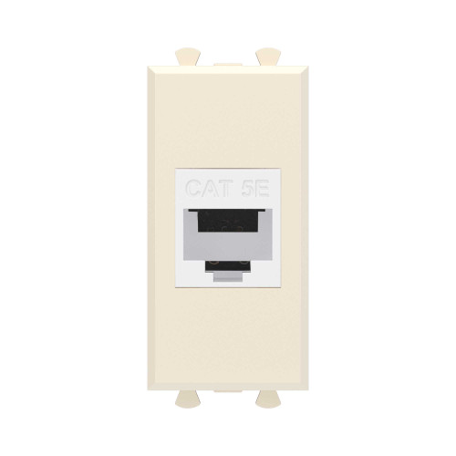 Компьютерная розетка RJ-45 без шторки модульная, кат.5е, Avanti, ванильная дымка, 1 модуль