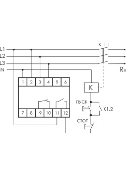 Реле напряжения CP-731 (трехфазный; микропроцессорный; контроль верхнего и нижнего значений напряжения; контроль асимметрии; чередования фаз; монтаж на DIN-рейке 35мм 3х400/230+N 2х8А 1Z 1R IP20) F&F EA04.009.005