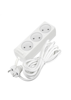 Удлинитель 3х3м без заземл. 10А IP20 2.2кВт ПВС 2х0.75 бел. DOMTOK 2371