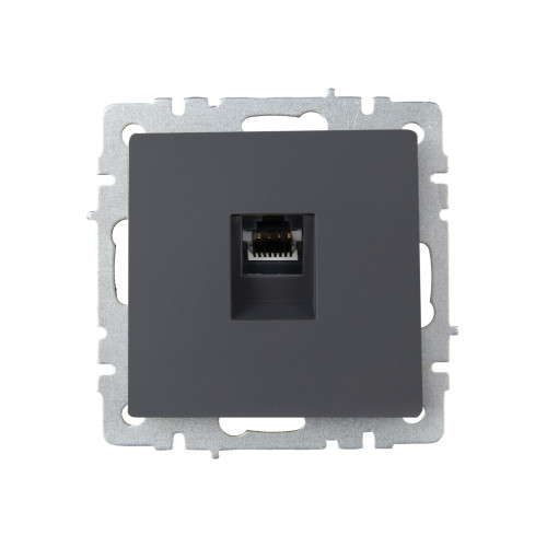 BRITE Розетка компьютерная RJ45 кат.6 РК11-БрГ графит IEK