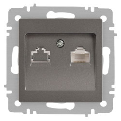 Розетка Accent 6-303-09 информационная RJ45 IP20 СУ титан Intro Б0063642