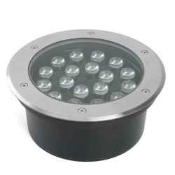 Светодиодный светильник тротуарный (грунтовый) Feron SP2804, 20W, AC/DC12V, низковольтный, 3000K, металлик, IP67