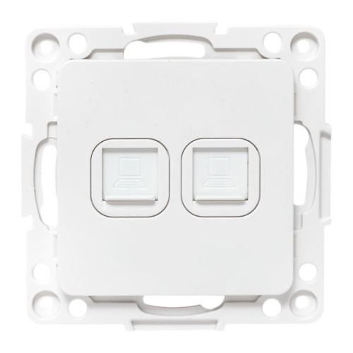 Стокгольм Механизм розетки RJ-45 2-местной белый EKF Стокгольм Механизм розетки RJ-45 2-местной белый EKF