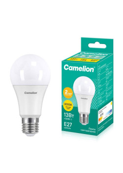 Лампа светодиодная LED13-A60/830/E27 13Вт грушевидная 3000К тепл. бел. E27 1045лм 220-240В Camelion 12045
