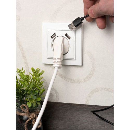 Минск Розетка 1-мест. СП с/з 16А бел. с защ. штор. с 2 USB 2,1А EKF